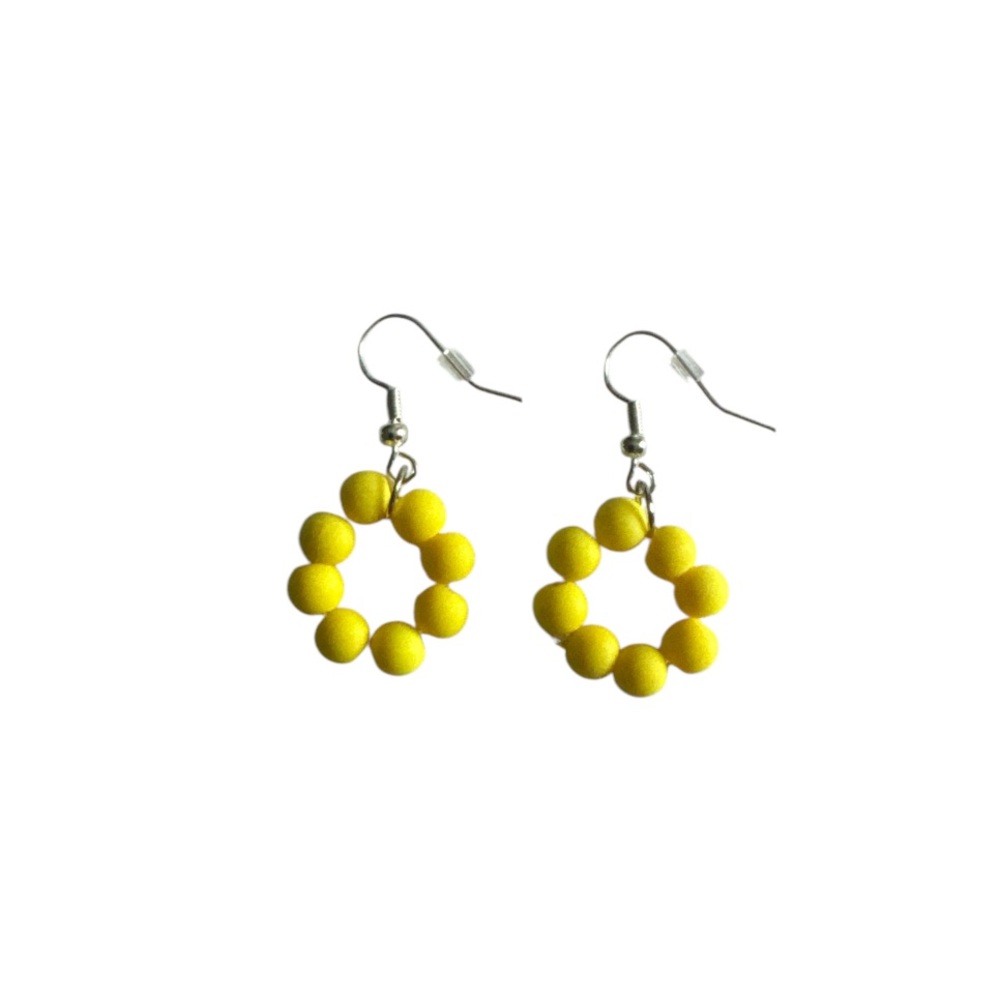3 FOR $20 HANDCRAFTED Yellow Acrylic Beaded Earrings